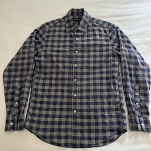 J. Crew navy blue and grey checkered button-up shirt men’s small